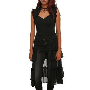 Hot Topic Black Ruffled Vest - For elenacvt only!